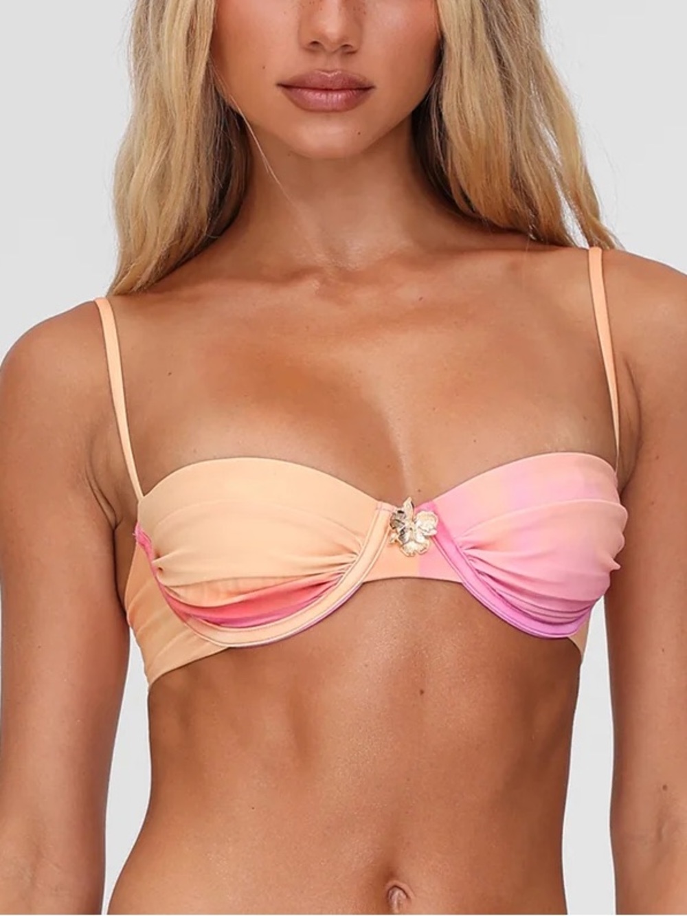 NWT Tiger Mist Khessa Bikini Top - Pink Hibiscus Swim Top
